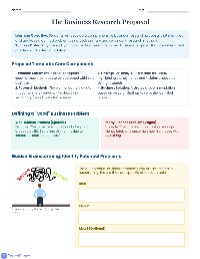 Business Research Proposal Template