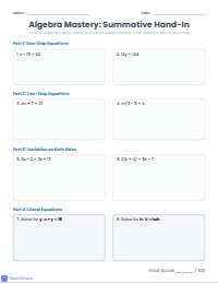 Mastering Algebraic Equations: From Basic to Multi-Step