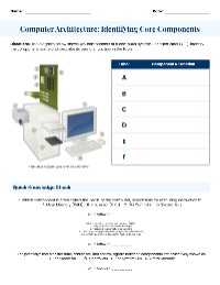 Overview of Computer Architecture Components