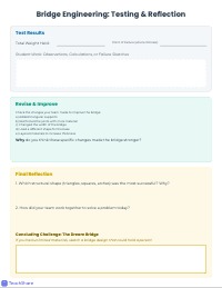 Engineering Recording Sheet: Structures and Stability