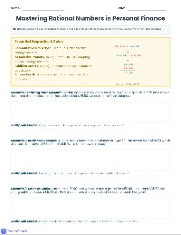 Mastering Rational Numbers in Context