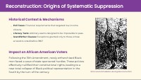 Comparing Voter Suppression: Reconstruction to Today