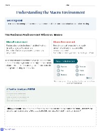 Exploring the Macro Environment in Business