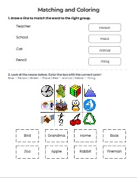 Learning Nouns: People, Places, Animals, Things