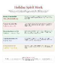 Holiday Spirit Week Activities