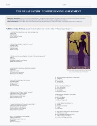 The Great Gatsby Assessment: Themes and Characters