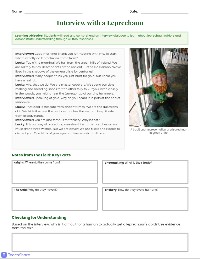Leprechaun Interview Worksheet