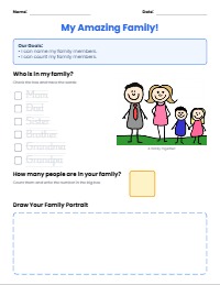 My Wonderful Family Worksheet