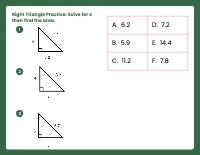 Change answer C to 11.2, Change answer E to 14.4, change answer F to 7.8