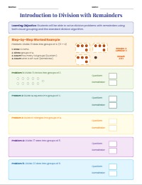 Mastering Division with Remainders Worksheet