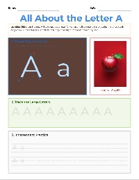 Letter A Tracing Practice