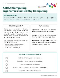Understanding Ergonomics for Computing