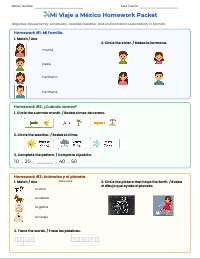 ✈️ Mi Viaje a México Homework Packet