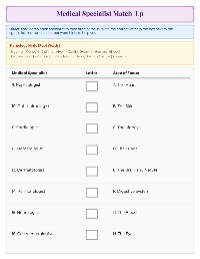 Medical Specialists Quiz