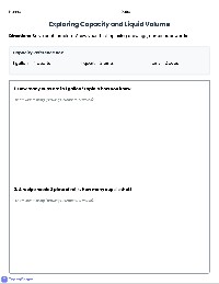 Capacity and Liquid Volume Practice