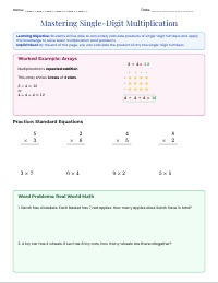 Mastering Single Digit Multiplication Practice