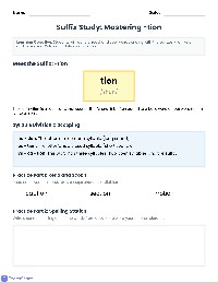 Word Endings Practice Worksheets
