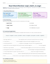Roots Review: Cept, Claim, and Cogn