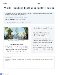 Crafting Your Fantasy World
