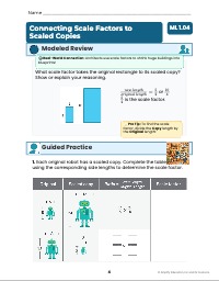 Mini lesson: Connecting Scale Factors to Scaled Copies