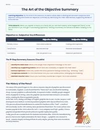 Mastering the Art of Objective Summarization