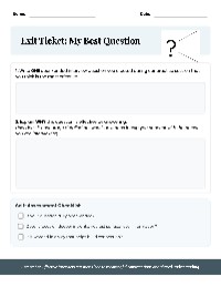English | Exit Ticket: My Best Question