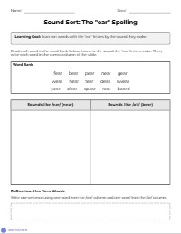 Sorting the EAR Spelling Pattern