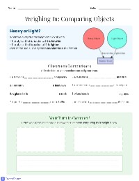 Comparing Weights of Objects