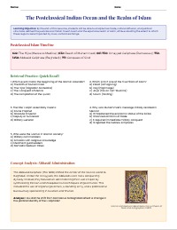 Postclassical Era: Islam and the Indian Ocean