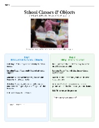 Unit Plan: School Classes & Objects
