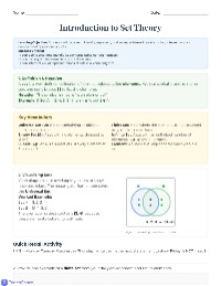 Set Operations Fundamentals