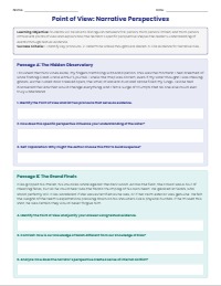 Mastering Narrator Perspectives in Literature