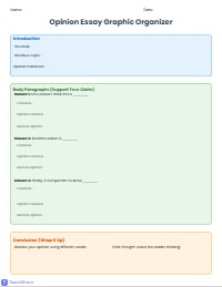Opinion Essay Graphic Organizer