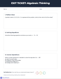 Introduction to Pre-Algebra: From Arithmetic to Variables