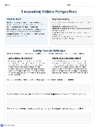 Understanding and Identifying Bias