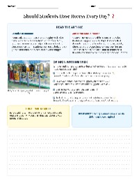Debate on Daily Recess for Students