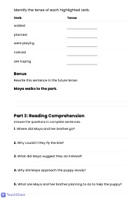 Context Clues and Verb Tenses in Reading
