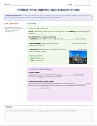 Sociology: Political and Economic Institutions Cornell Notes