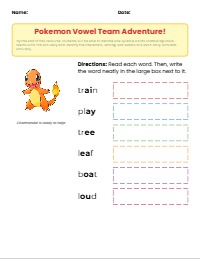 Pokemon Training: Vowel Teams and Storytelling