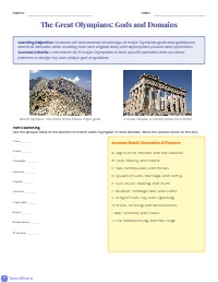 Greek Gods and Goddesses