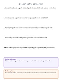 Wonder Reading Comprehension Pages 1-18
