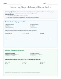 Mastering Linear Slope-Intercept Equations Practice Series