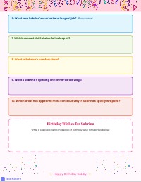 Sabrina's Birthday Celebration Guessing Game