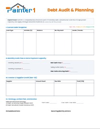 Franchise Debt Management and Planning Worksheet