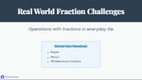 Real World Fraction Multiplication and Division