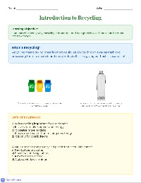 Recycling and Reusing