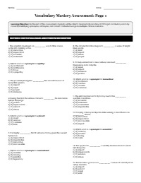 Comprehensive Middle School Vocabulary Mastery Assessment