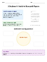 Beginner's Guide to Writing Research Papers