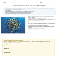Evidence for Group Behavior and Survival