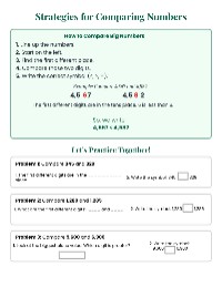 Comparing and Ordering Whole Numbers